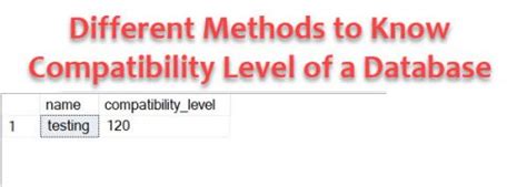 SQL Server Compatibility Level に対する画像結果