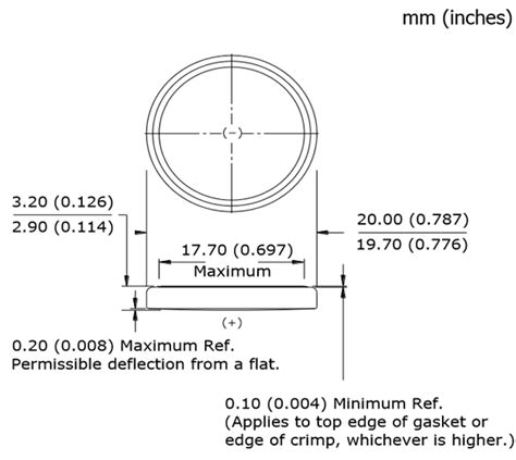 CR2032 Battery Specifications Size Chart に対する画像結果