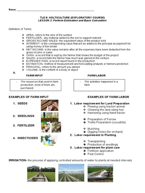 Image result for Perform Estimation and Basic Calculation in Farming