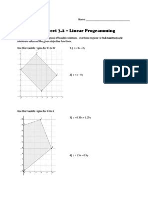Image result for Linear Programming and Optimization Work Sheets
