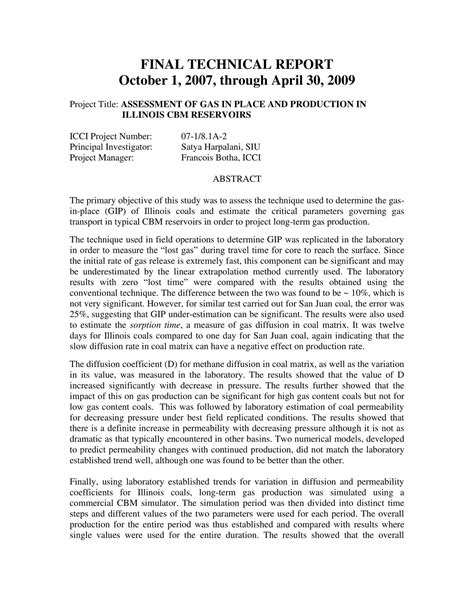 Image result for Technical Report Index Example