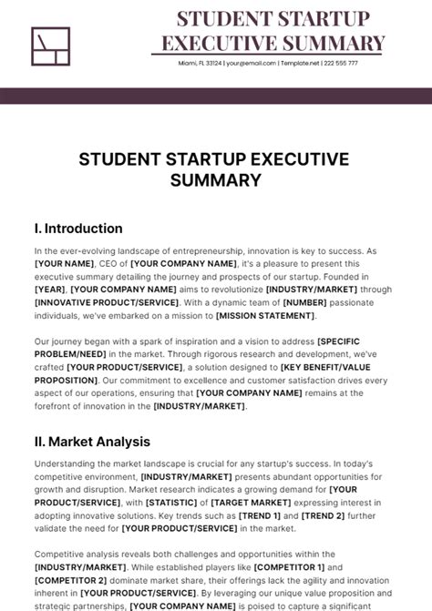 Image result for Executive Summary Outline Example
