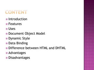Advantages of DHTML に対する画像結果