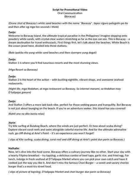 Image result for Sample Script for Promotional Video