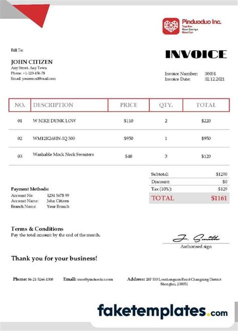 Afbeeldingsresultaten voor Random Invoice PDF