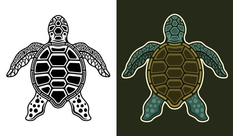Toradh íomhá ar Turtle Top View Swimming Vector