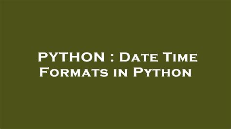 Toradh íomhá ar Python Date Time Format