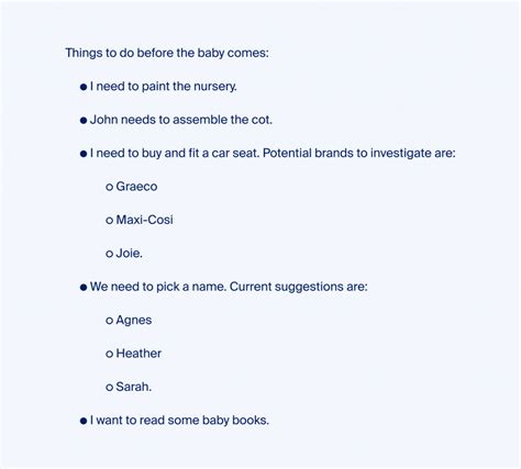 Image result for Bullet Point Outline Example