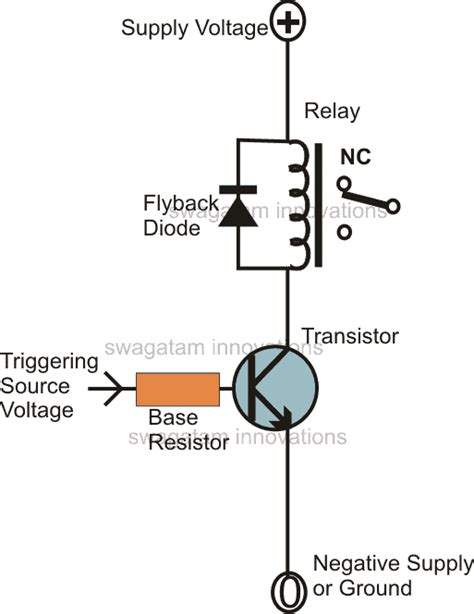 Image result for Transistor as a Switch to Control a Relay