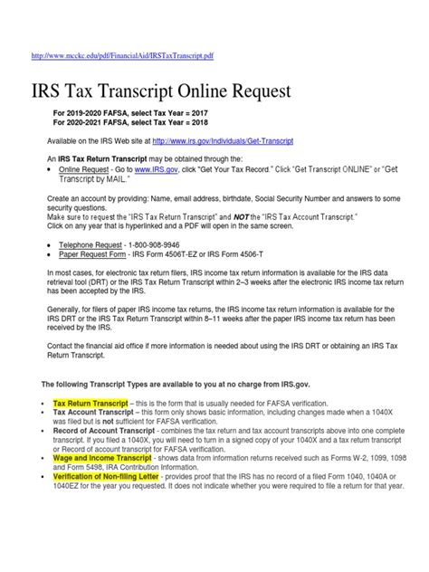 Image result for IRS Transcript Request