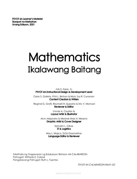 Image result for Grade 2 Math Module Quarter 4