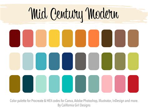 Image result for Mid Century Modern Color Palette