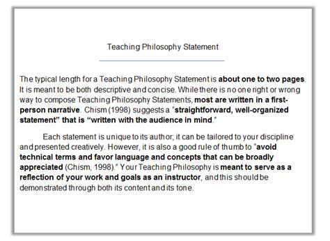 Toradh íomhá ar Teaching Philosophy Statement Sample PDF