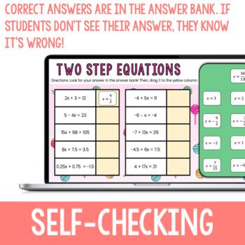 Toradh íomhá ar Two-Step Equations Worksheet 7th Grade