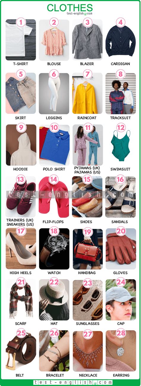 Toradh íomhá ar ESL Clothing Vocabulary