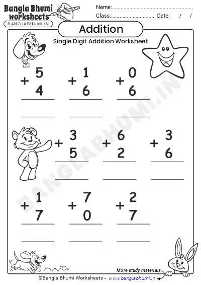 Free Printable Single Digit Addition に対する画像結果