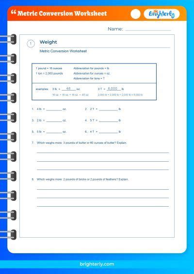 Image result for Free Printable Conversion Worksheets