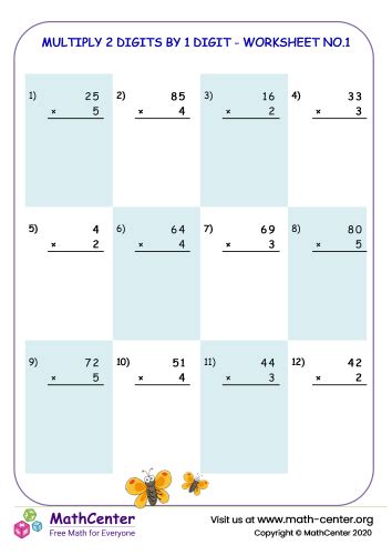 Image result for Multiplying 2-Digit by One Digit UCMAS Worksheets