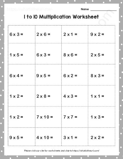 Image result for 3rd Grade Math Worksheets Multiplication 1-10