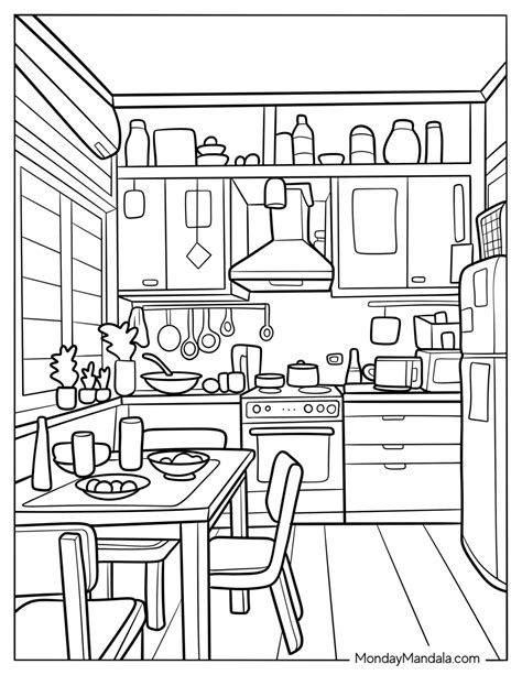 Afbeeldingsresultaten voor Kitchen Coloring Pages Printable