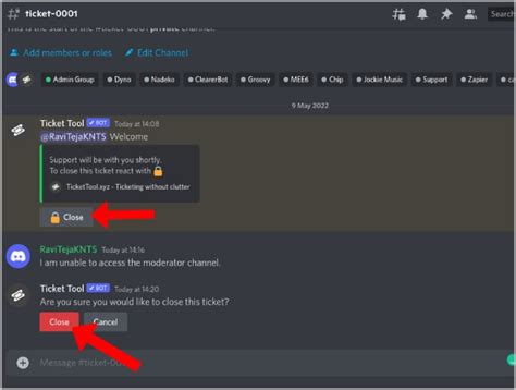 Toradh íomhá ar Discord Ticket Bot Commands