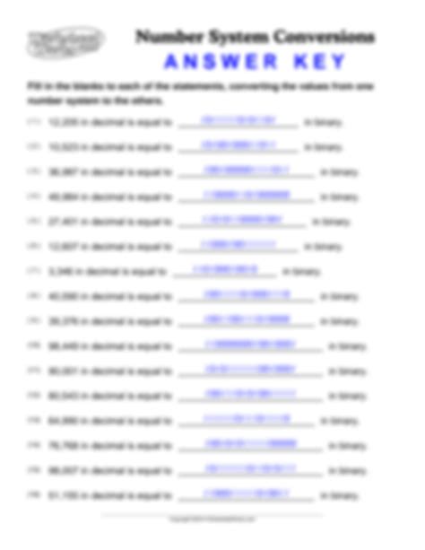 Number System Conversion Worksheet に対する画像結果