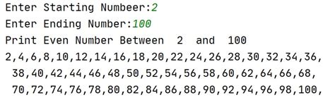 Image result for For Loop in Python Even Numbers
