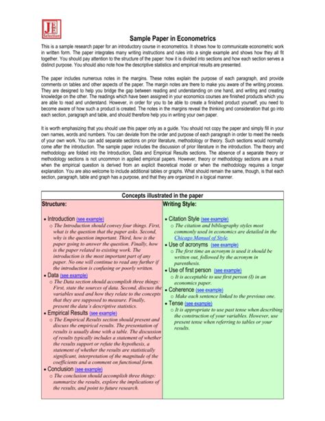 Afbeeldingsresultaten voor Econometrics Research Paper Example