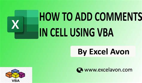 Toradh íomhá ar Add Cell Comment VBA Excel