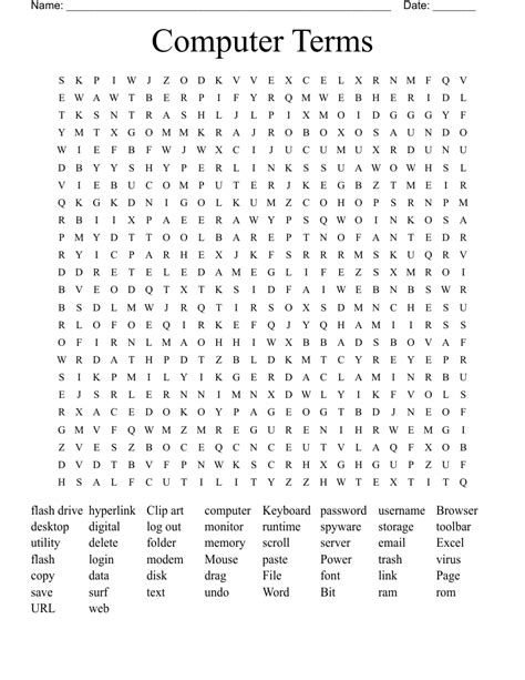 Image result for Computer Terms Word Search