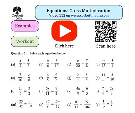 Image result for Cross Multiplication Worksheet