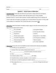 Image result for Spanish 1 Study Guide PDF