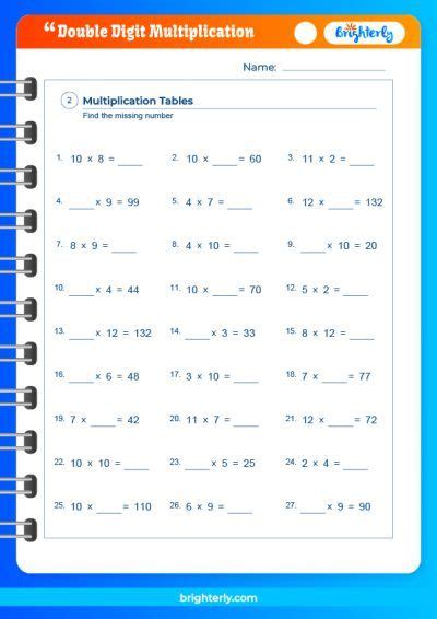 Double-Digit Multiplication Worksheets Middle School に対する画像結果