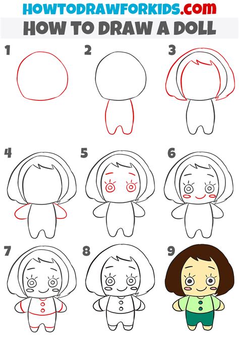 Image result for How to Draw a Doll Easy