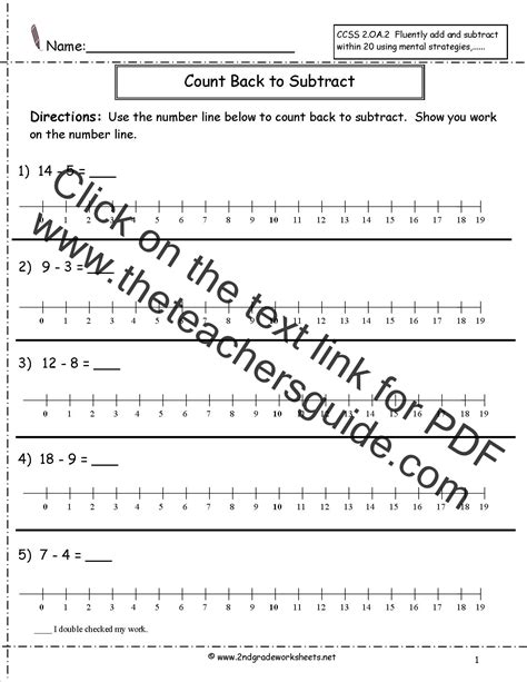 Image result for Number Line Subtraction First Grade