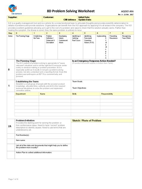 Image result for Problem Solving Worksheet 8D 4A