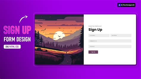 Image result for HTML and CSS Codes for a Sign Up Form