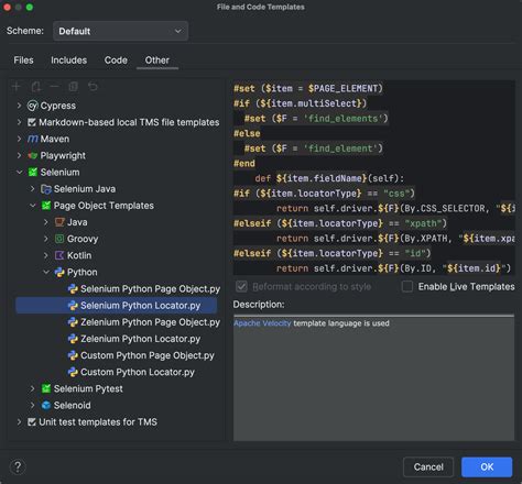 Toradh íomhá ar PyCharm File and Code Templates