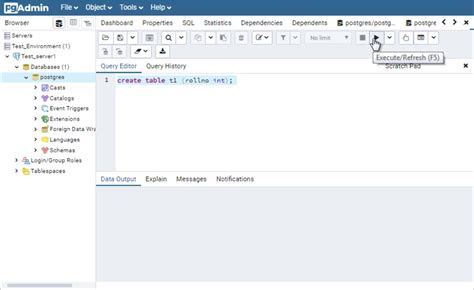 Bildergebnis für How to Create Table in PostgreSQL in pgAdmin