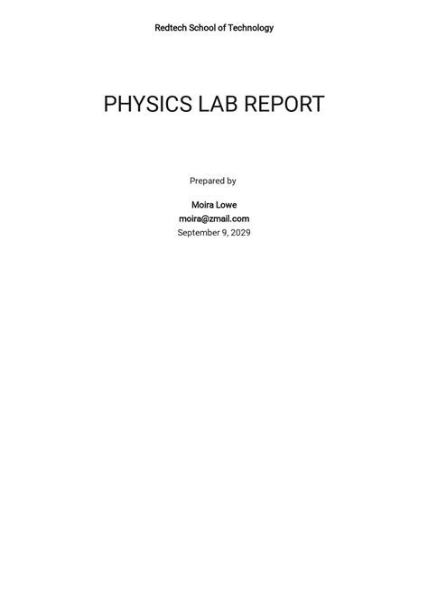 Toradh íomhá ar Physics Lab Report Example