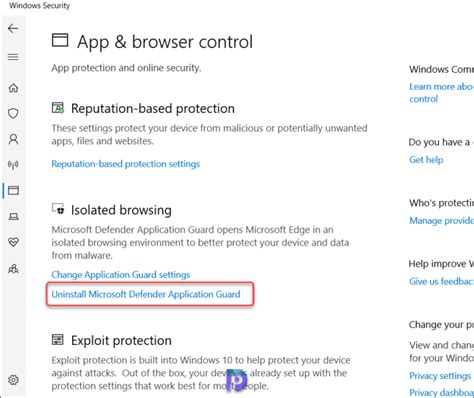 Toradh íomhá ar Microsoft Defender Remove Application