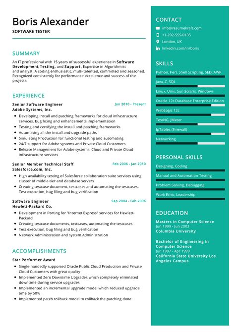 Software Testing Resume Sample に対する画像結果