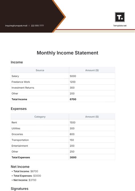 Image result for Monthly Income Statement Template Excel