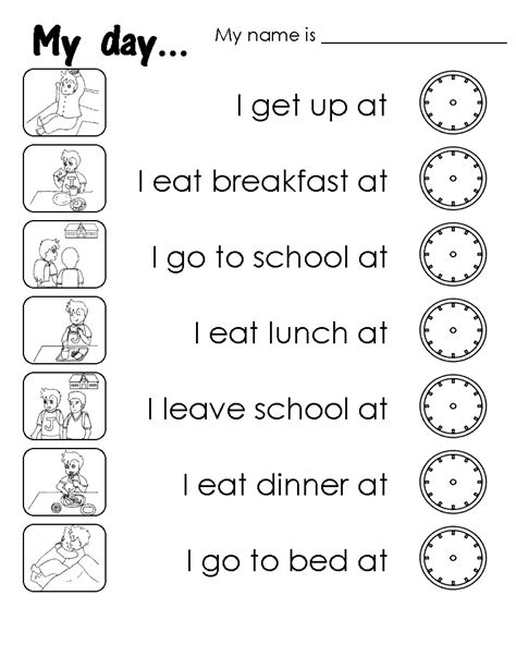 Image result for Routine Worksheet