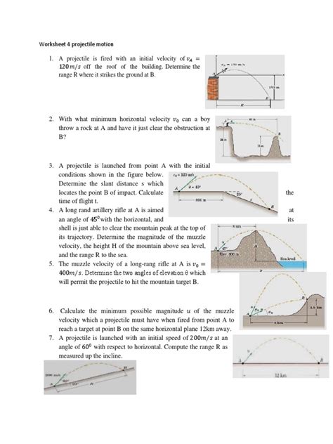 Image result for Projectile Motion Practice Worksheet