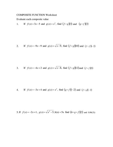 Composite Functions Worksheet に対する画像結果