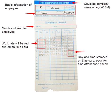 Punch Card Time Tracking に対する画像結果