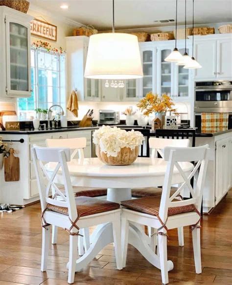 White Farmhouse Dining Table In Modern Kitchen - Soul & Lane