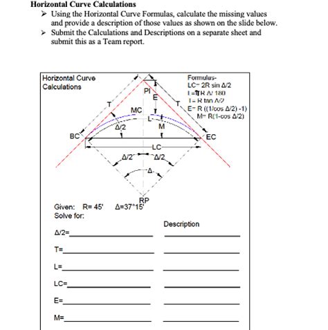Image result for Horizontal Curve Formulas