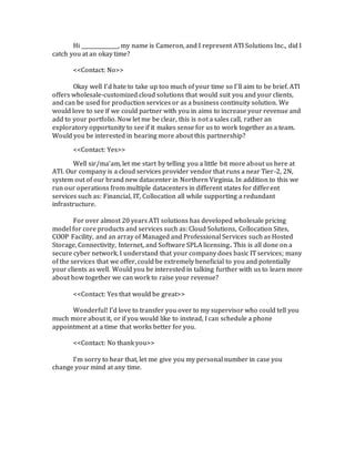 Image result for Andy Elliott Cold-Call Script